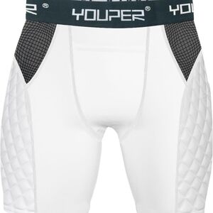 Youper White Padded Compression Shorts